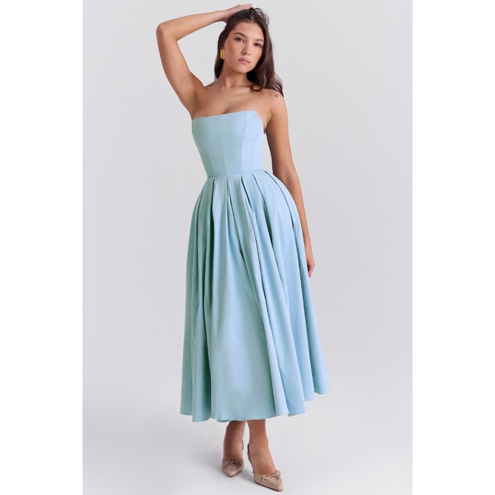 House of CB Audrey tuscan blue strapless midi sundress - XS